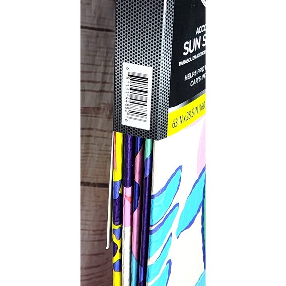 Auto Drive Accordion 63”x28.5” Universal Fit UV Protection Floral Car Sun Shade - Picture 10 of 16